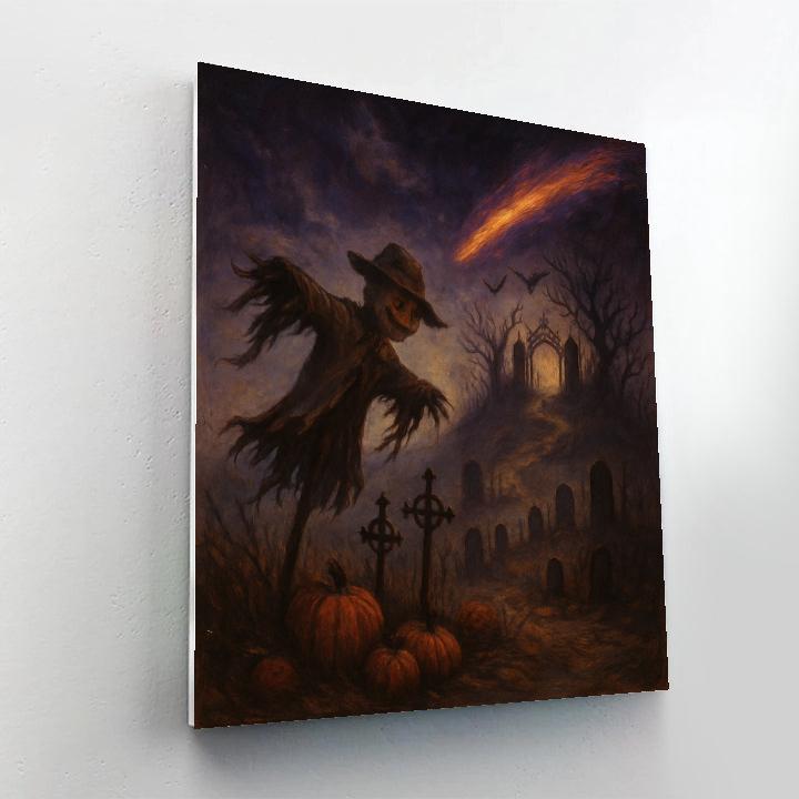 The Comet Above Briarstone Cemetery Hill Painting by numbers kit