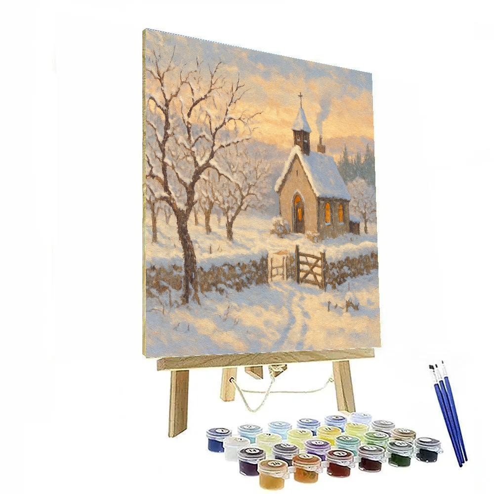 Sunrise Smoke Above The Orchard Chapel Numbered painting kits