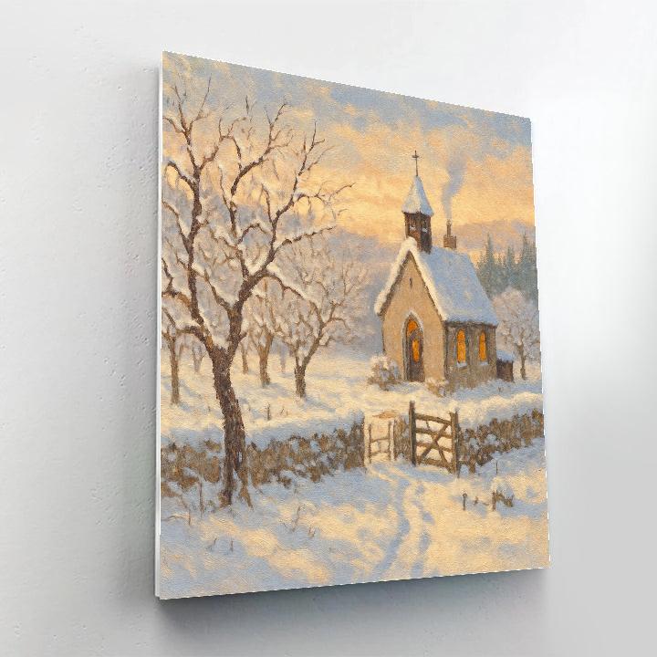 Sunrise Smoke Above The Orchard Chapel Numbered painting kits
