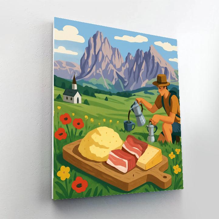 Italy-Crafted Alpine Polenta Picnic paint by numbers