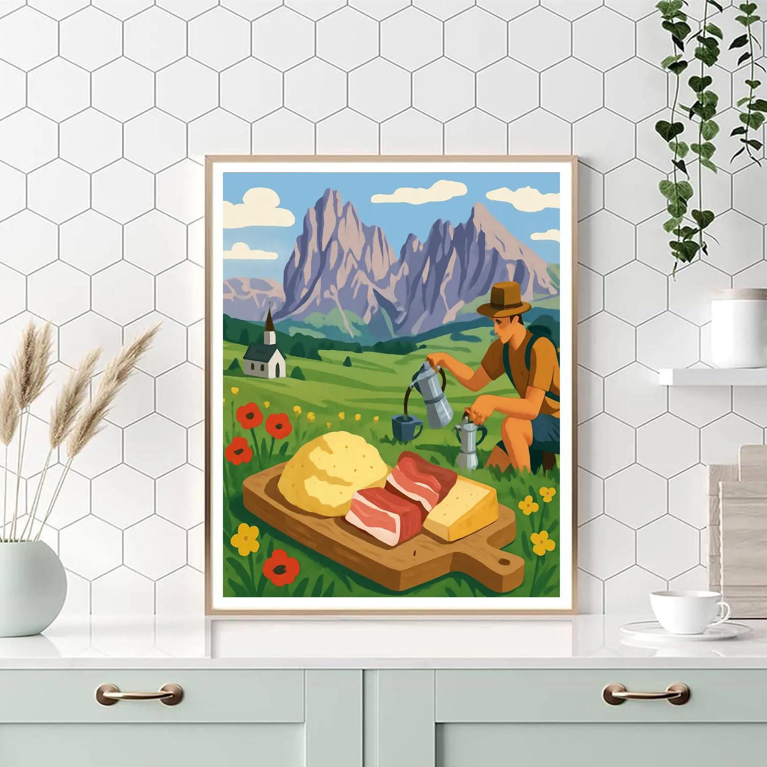 Italy-Crafted Alpine Polenta Picnic paint by numbers