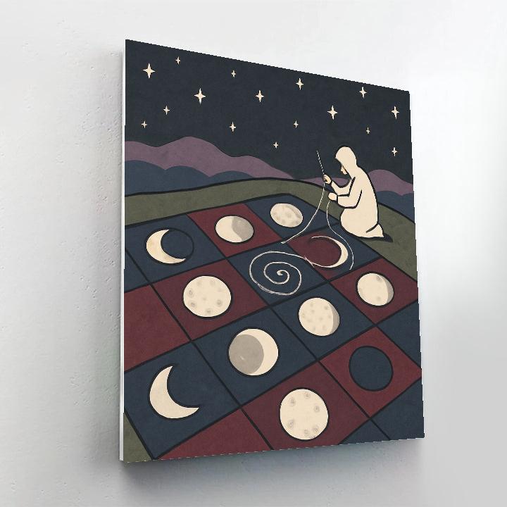 Moon Threaded Into The Stargazers Quilt Paint by numbers art
