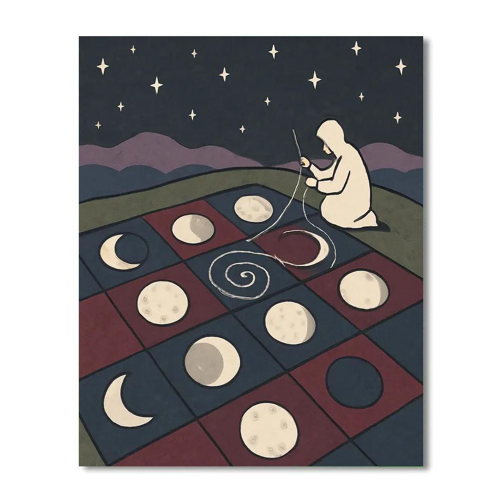 Moon Threaded Into The Stargazers Quilt Paint by numbers art