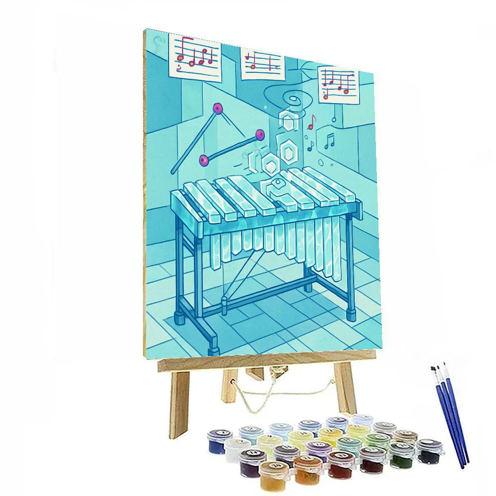 Glass Marimba With Music Echoes paint by number