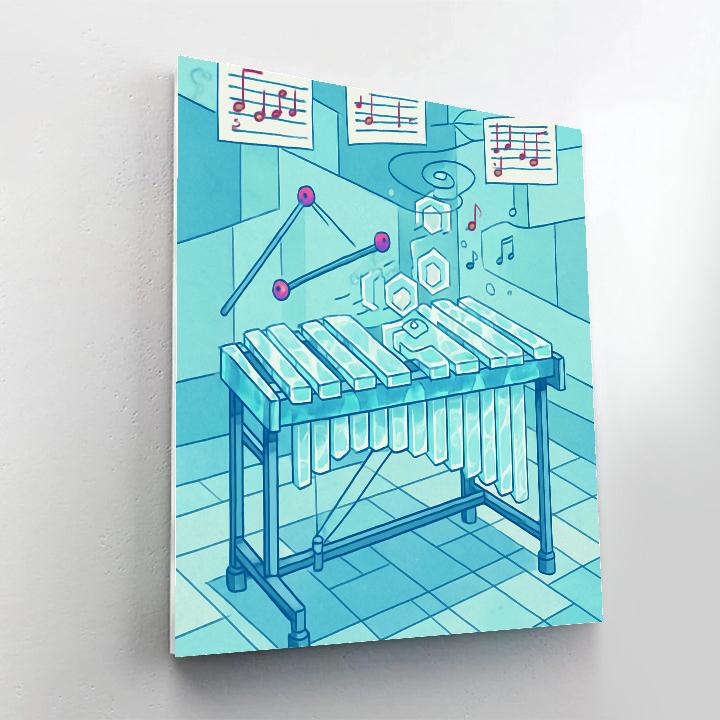 Glass Marimba With Music Echoes paint by number