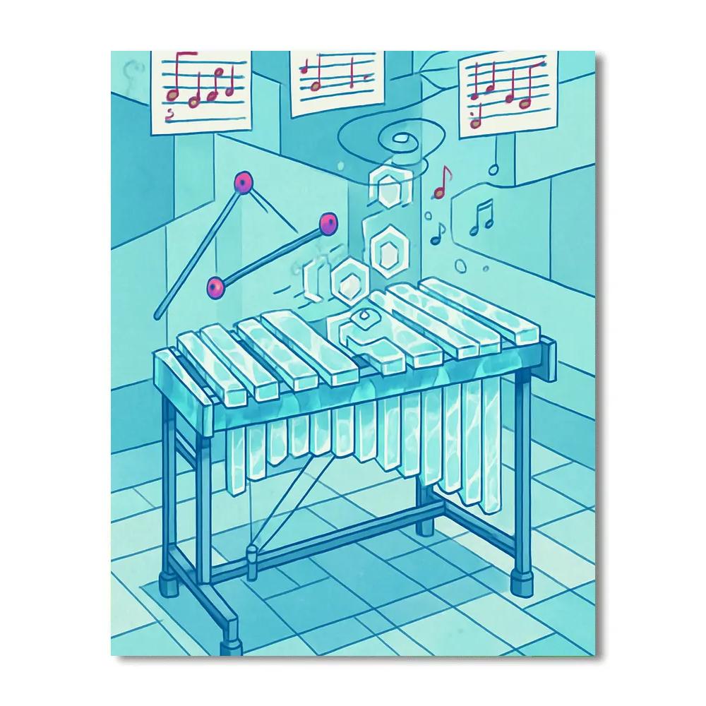 Glass Marimba With Music Echoes paint by number