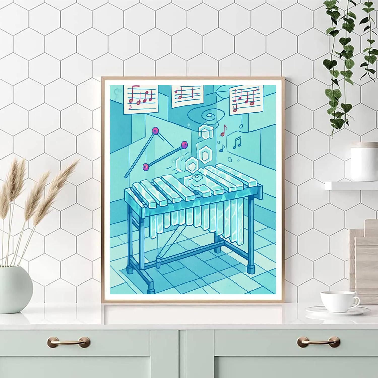 Glass Marimba With Music Echoes paint by number