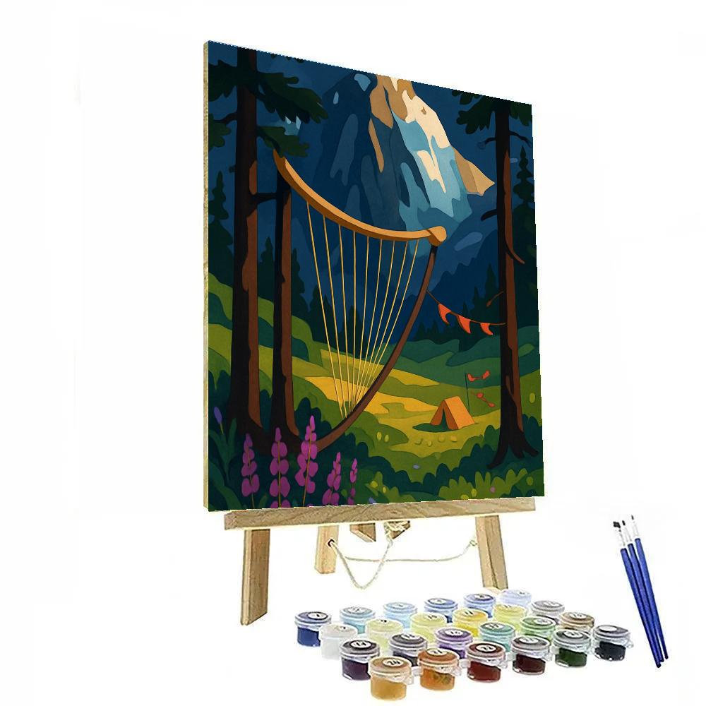 Wind Harp Valley With Mountain Backdrop Numbered painting kits