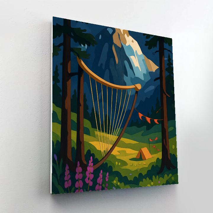 Wind Harp Valley With Mountain Backdrop Numbered painting kits