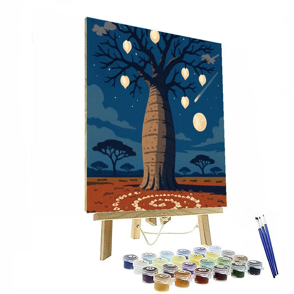 Starlit Baobab Tree Paint by numbers kits