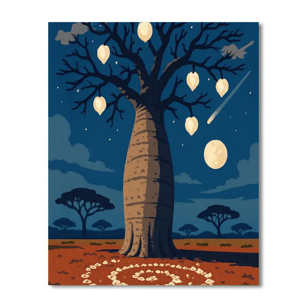 Starlit Baobab Tree Paint by numbers kits
