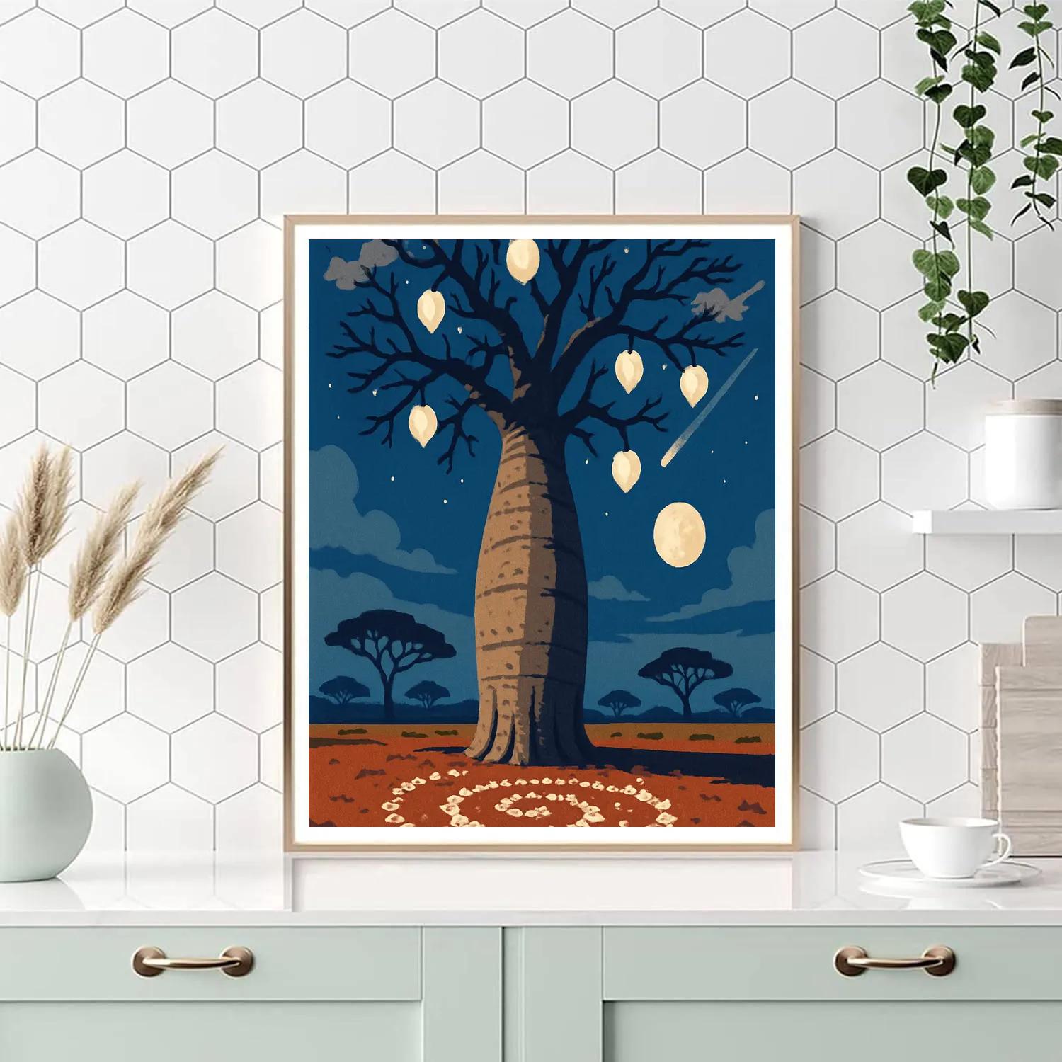 Starlit Baobab Tree Paint by numbers kits