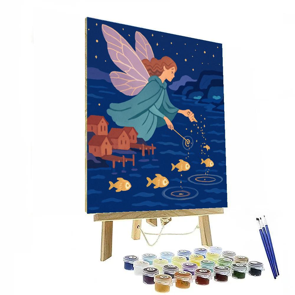 Moonlit Harbor With Fairy Lanterns Paint by numbers kits