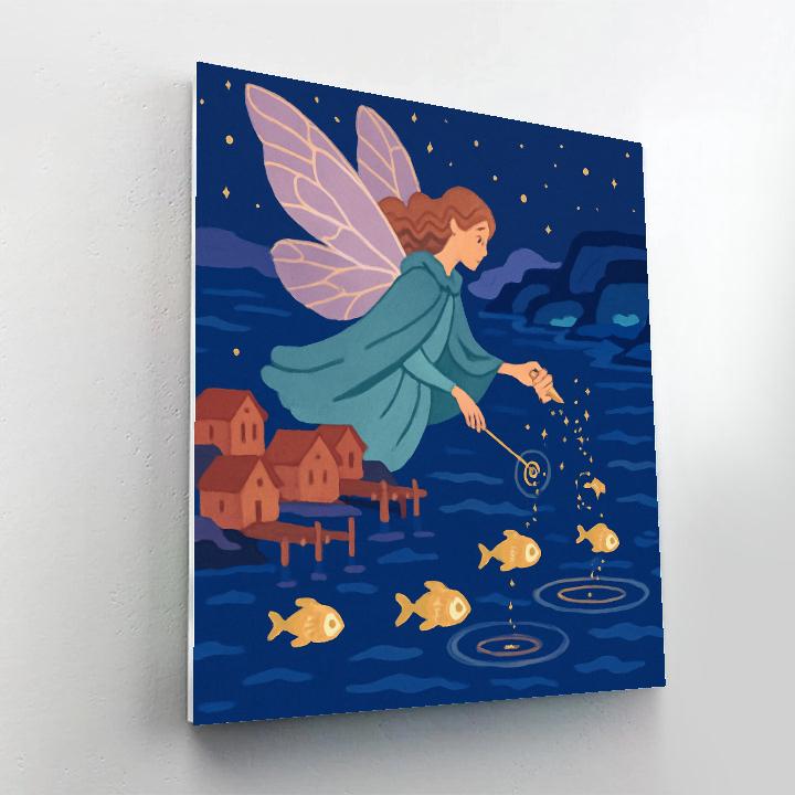 Moonlit Harbor With Fairy Lanterns Paint by numbers kits