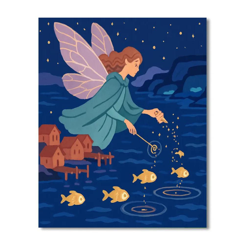 Moonlit Harbor With Fairy Lanterns Paint by numbers kits