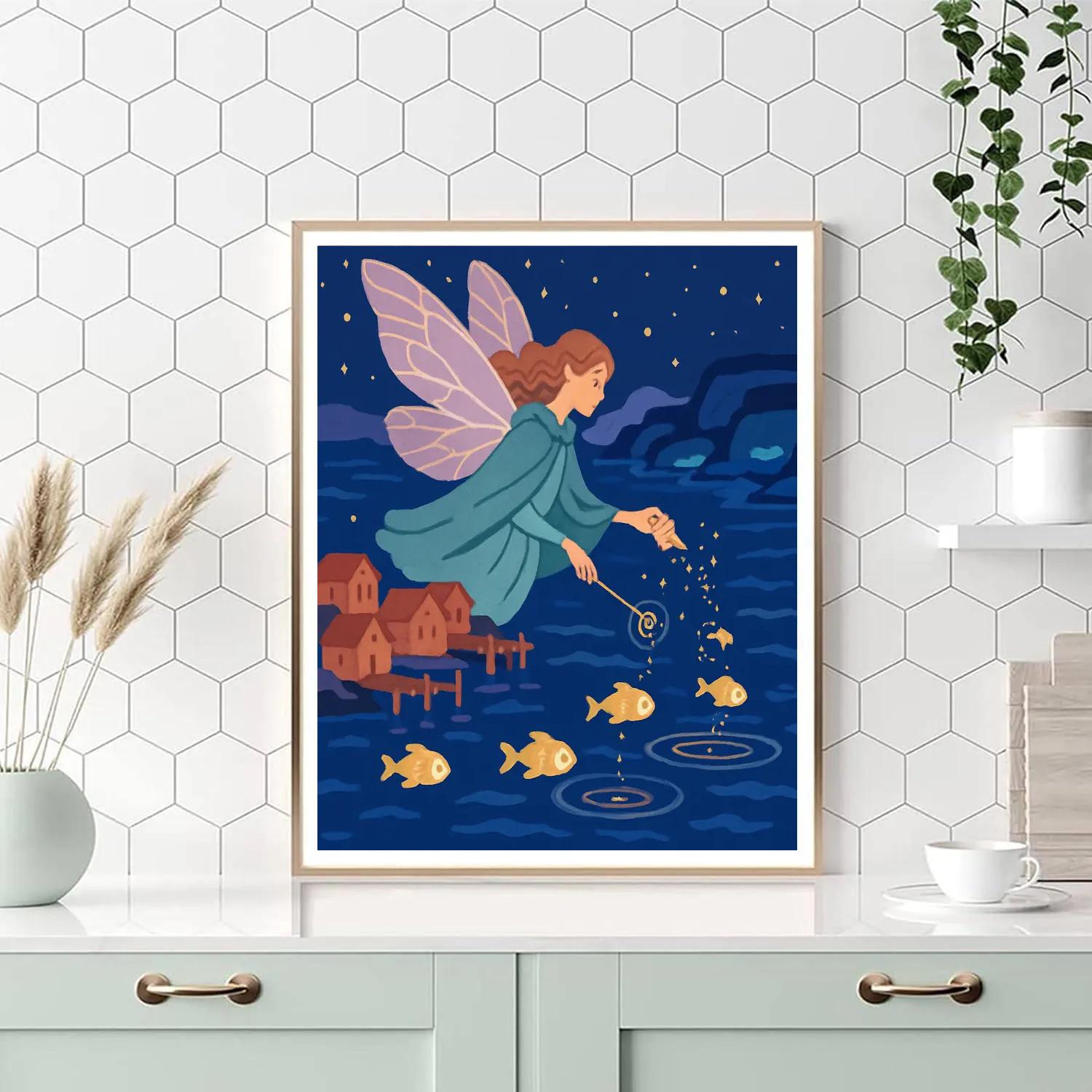 Moonlit Harbor With Fairy Lanterns Paint by numbers kits