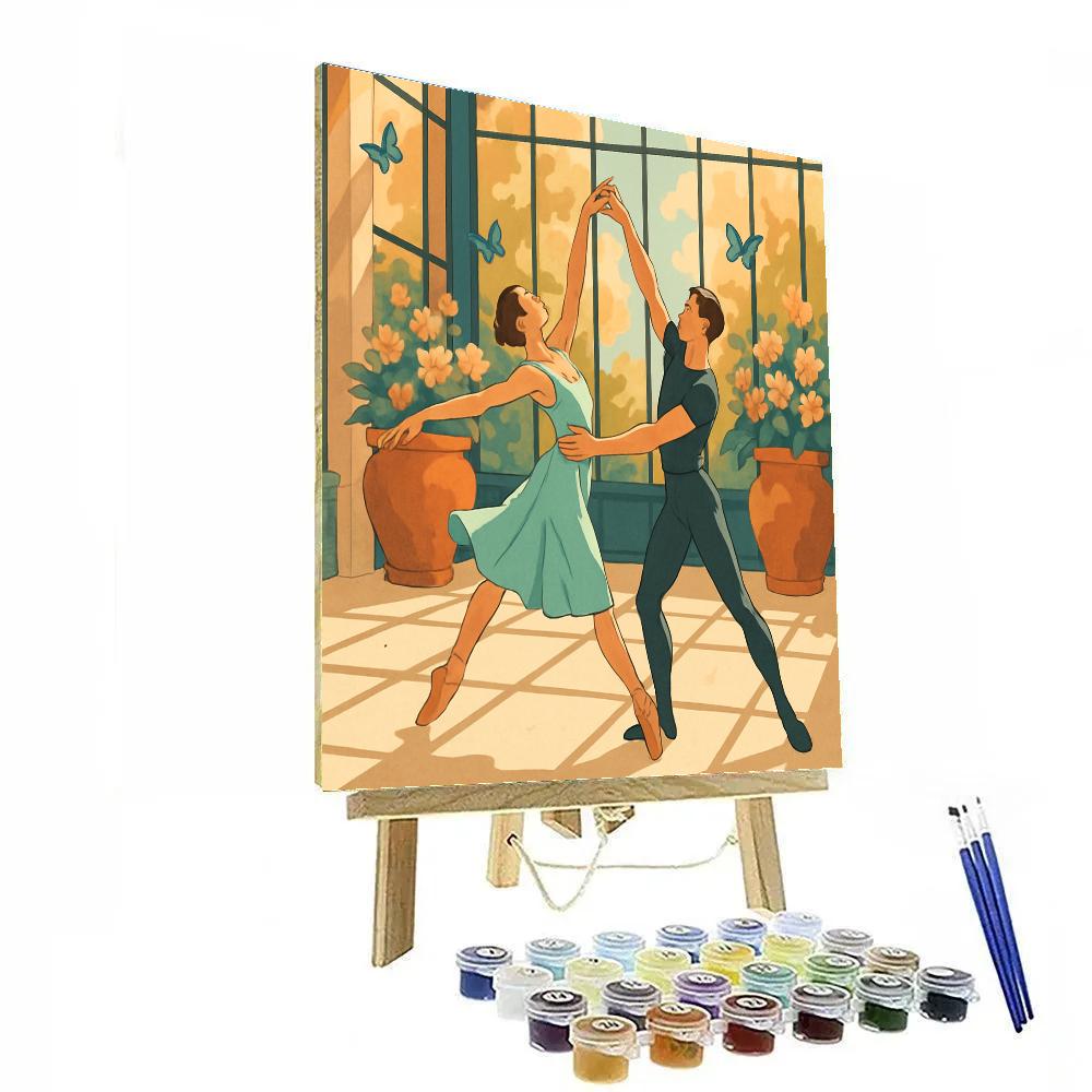 Glasshouse Atrium With Ballet Rehearsal Light Paint by numbers art