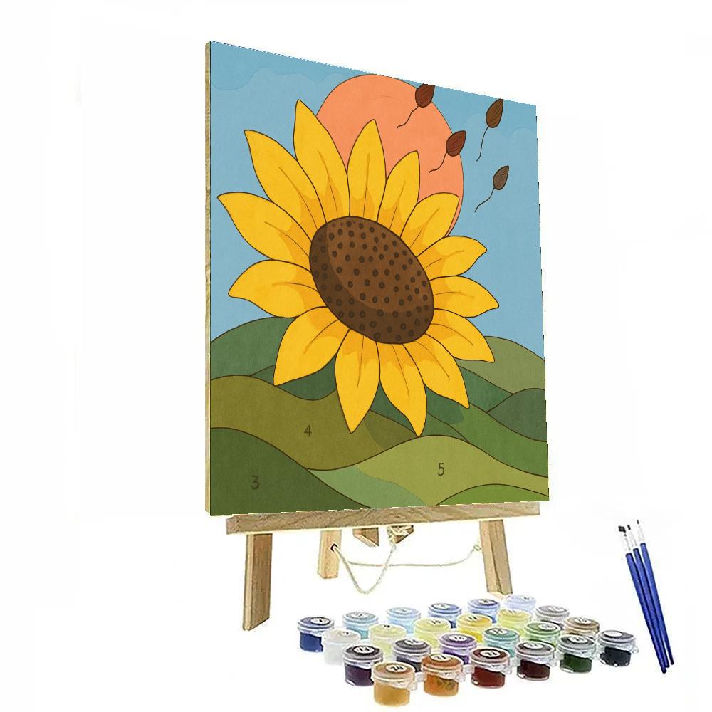 Kite Parade Over Sunflower Ridges Painting by numbers kit