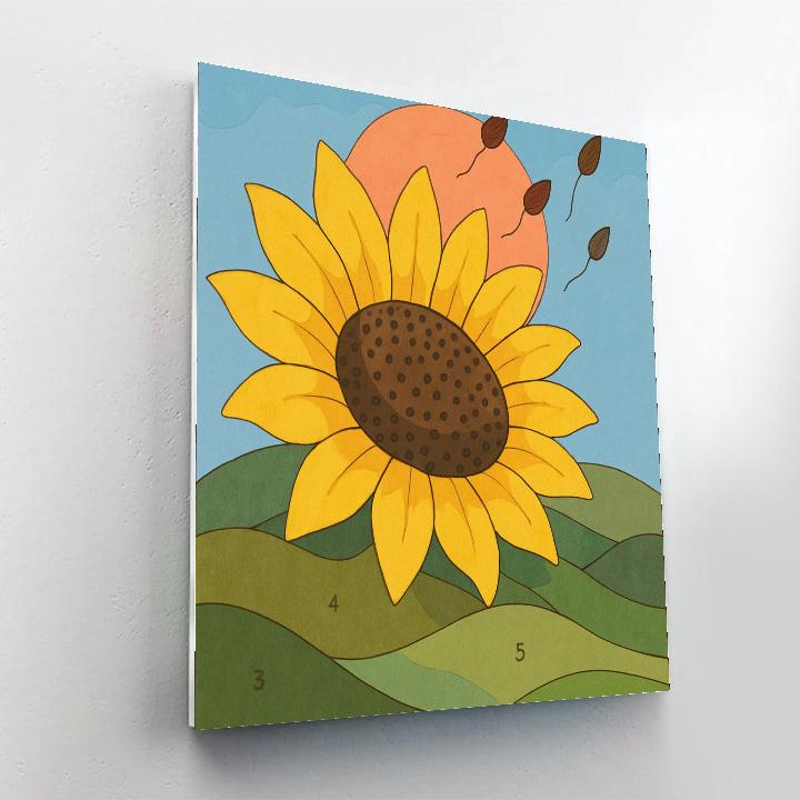 Kite Parade Over Sunflower Ridges Painting by numbers kit