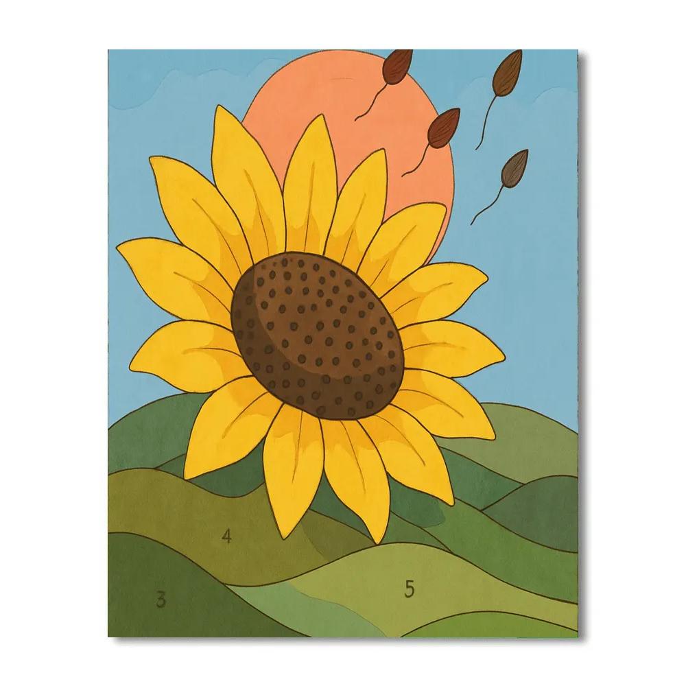 Kite Parade Over Sunflower Ridges Painting by numbers kit