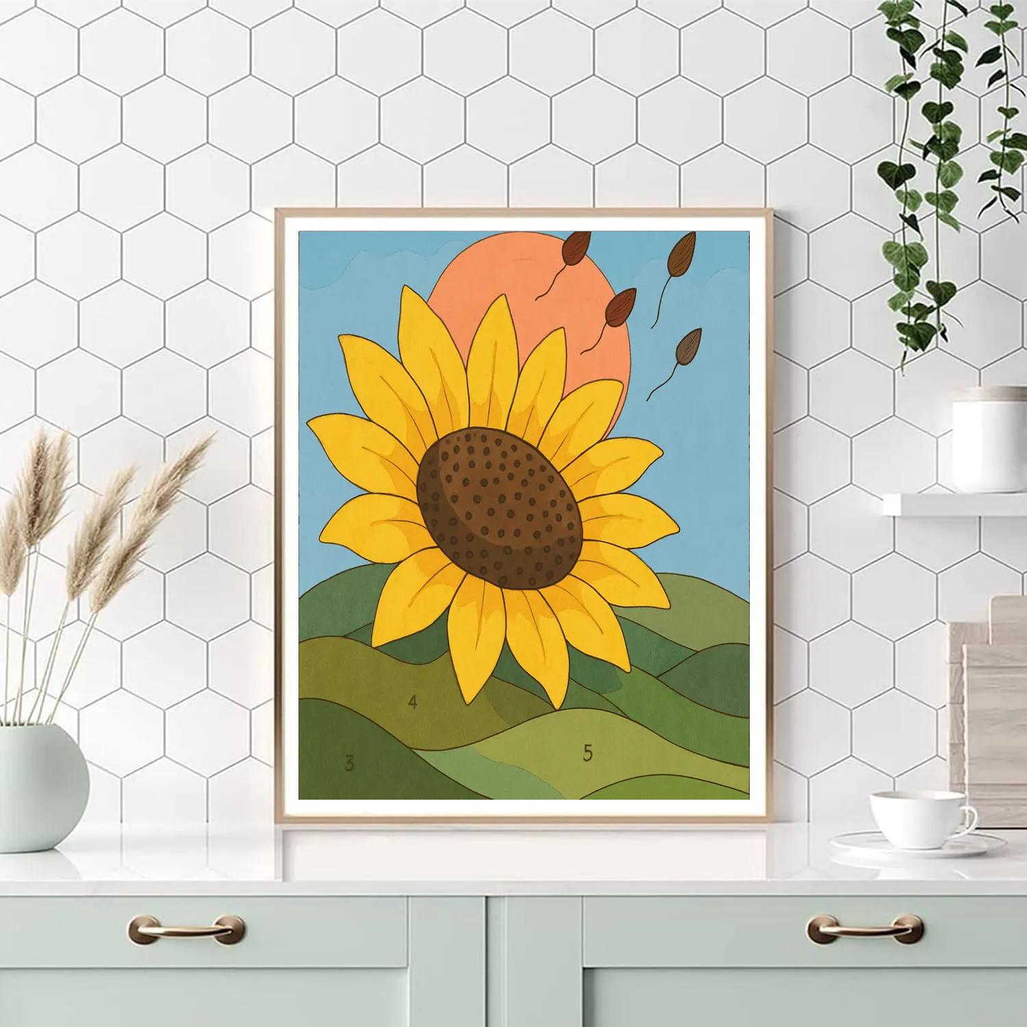 Kite Parade Over Sunflower Ridges Painting by numbers kit