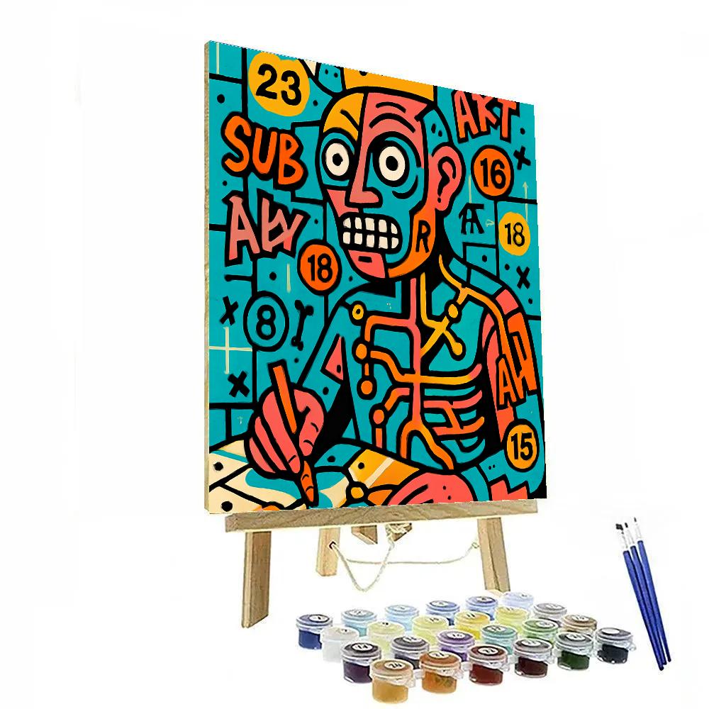 Neon Atlas In Basquiat Rhythm Paint by numbers art