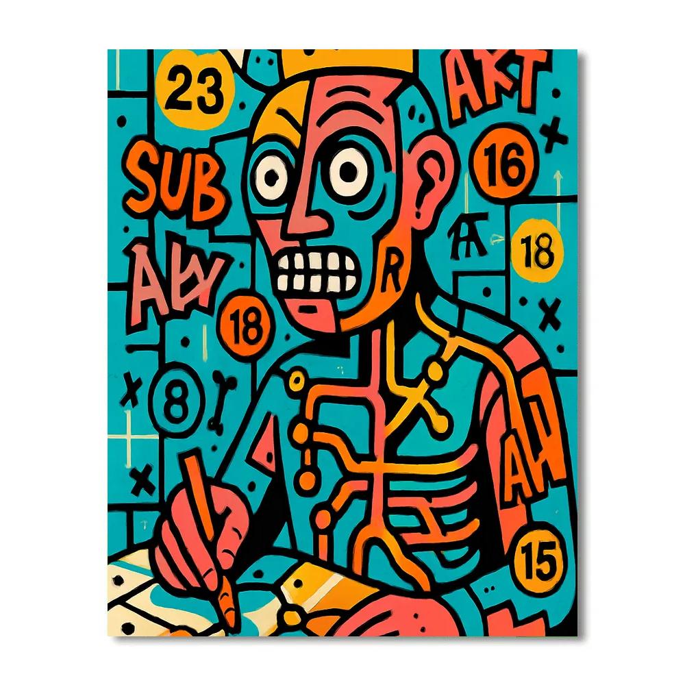 Neon Atlas In Basquiat Rhythm Paint by numbers art