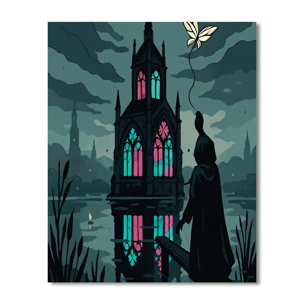 Gothic Lantern Cathedral In The Glass Marsh Paint by numbers kits