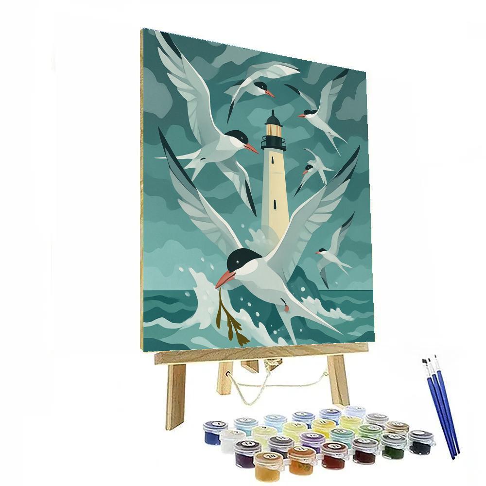 Stormglass Aviary Birds Number painting