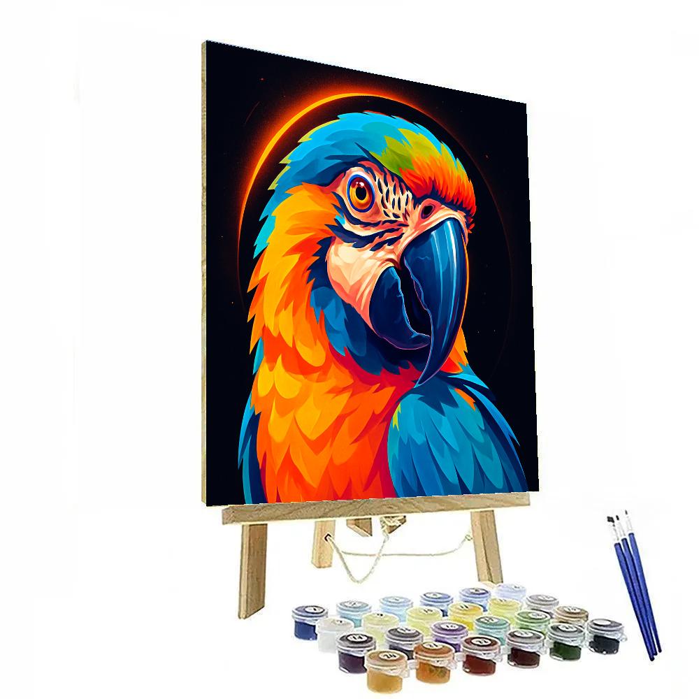 Solar Flare Macaw Gaze Paint by numbers art