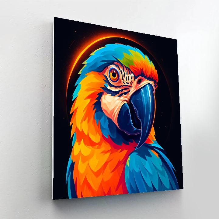 Solar Flare Macaw Gaze Paint by numbers art