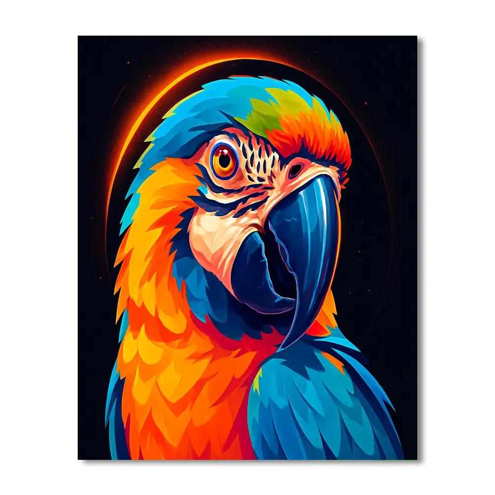 Solar Flare Macaw Gaze Paint by numbers art