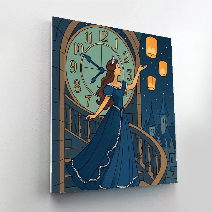 Moonlit Clocktower Princess Procession paint by number