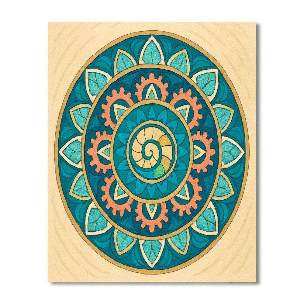 Tidal Clockwork Mandala Reef painting number kit
