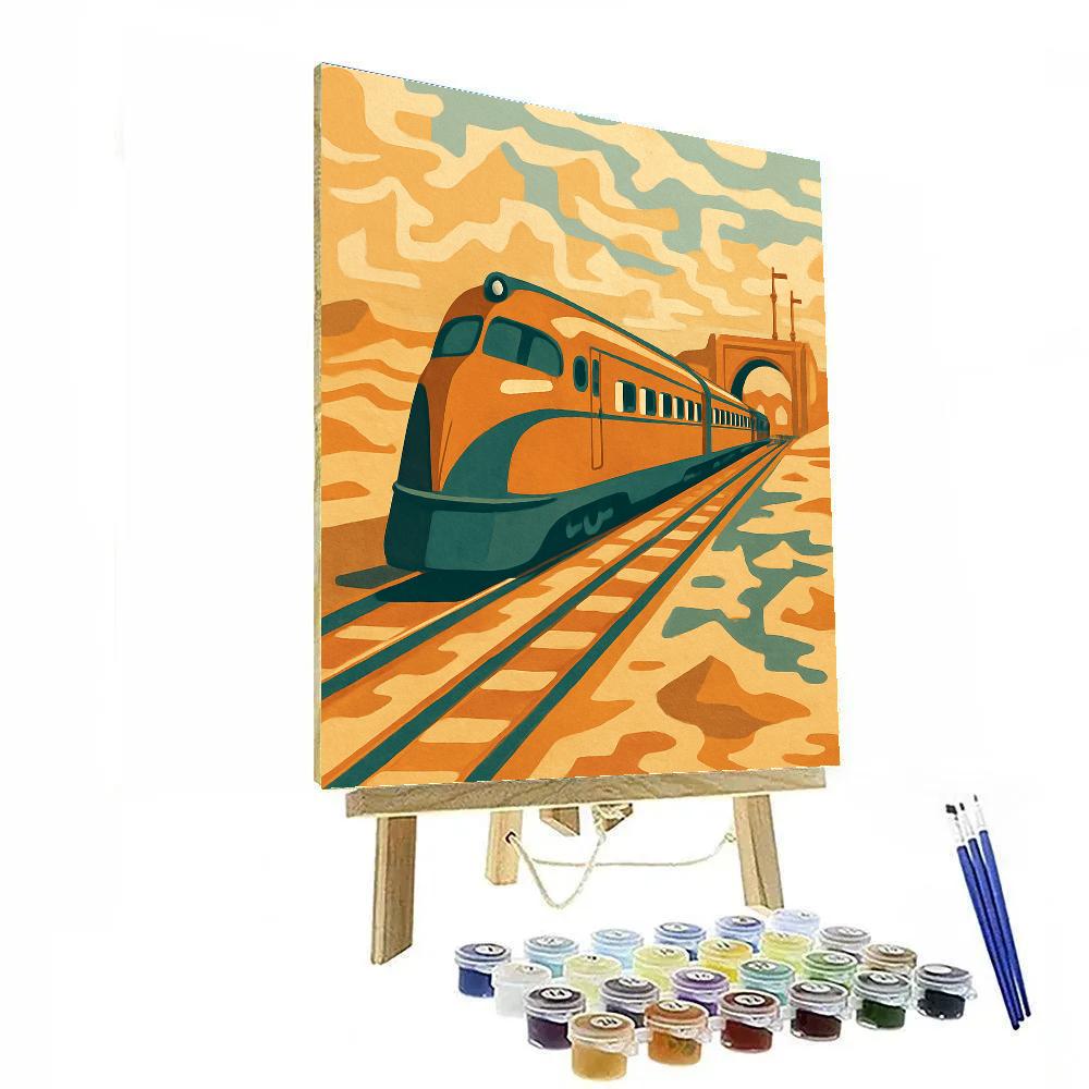 Clockwork Desert Train Mirage Painting by numbers kit