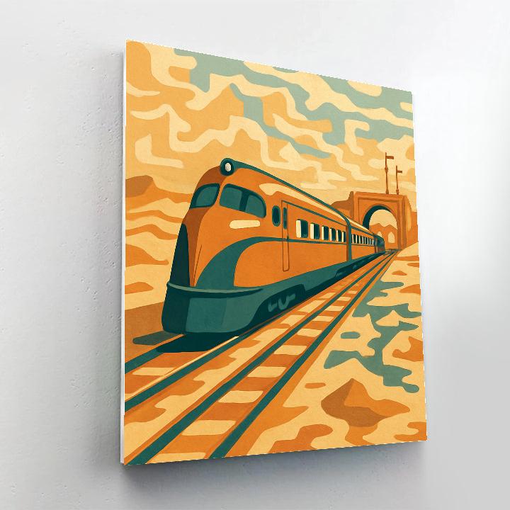 Clockwork Desert Train Mirage Painting by numbers kit