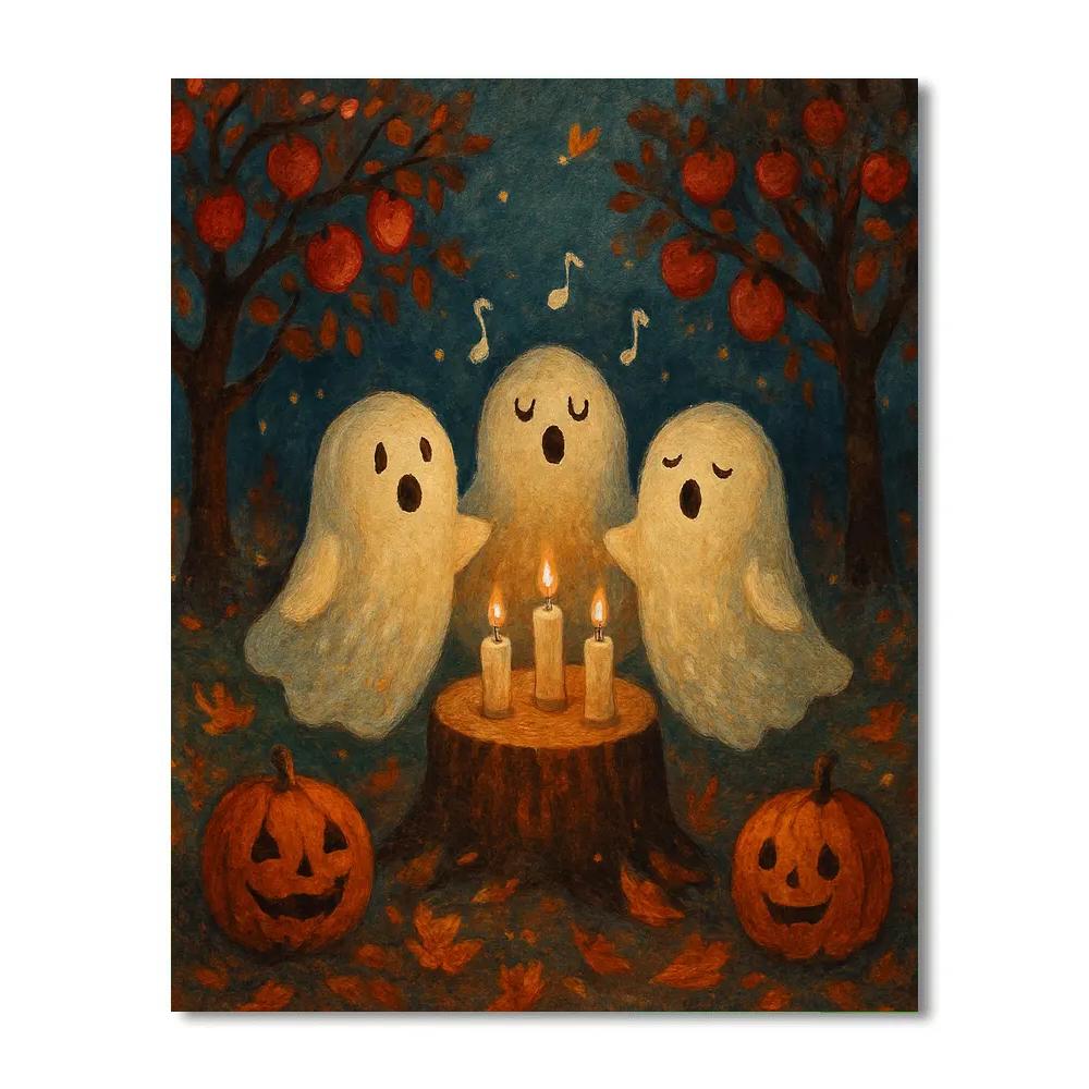 Ghost Choir In The Candlelit Orchard Paint by numbers art