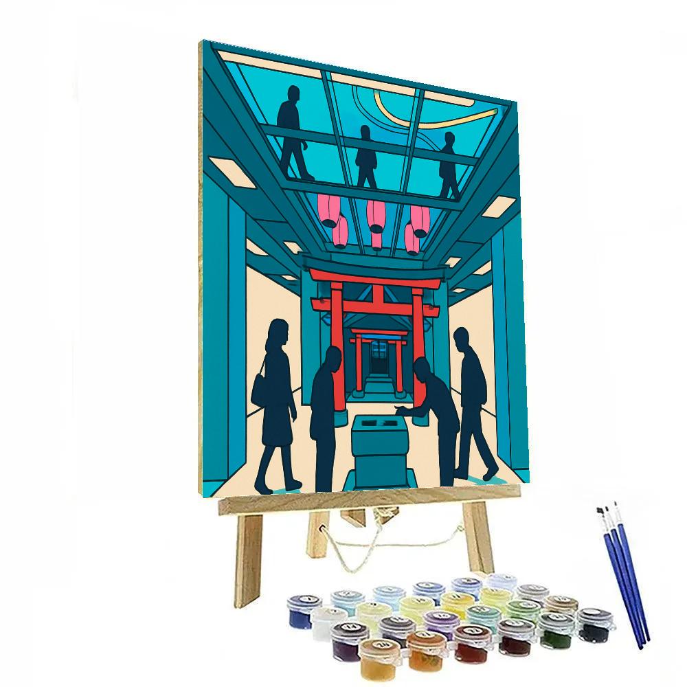 Neon Meets Shrine Japan Night Passage DIY paint by numbers