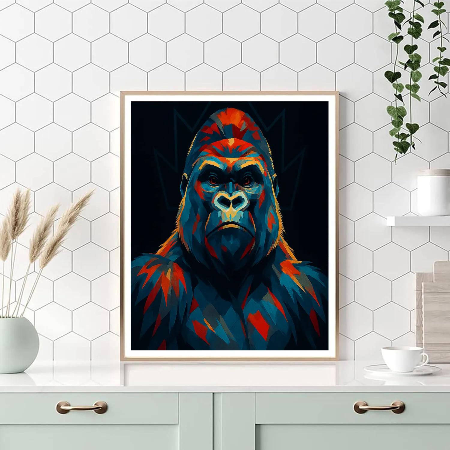 Obsidian Crown Gorilla Number painting
