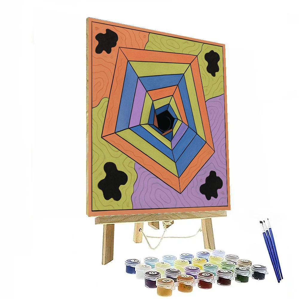 Abstract Crafted Gravity Well Cartography paint by number