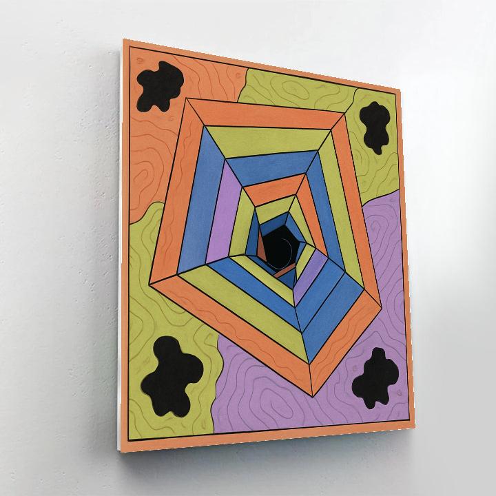 Abstract Crafted Gravity Well Cartography paint by number