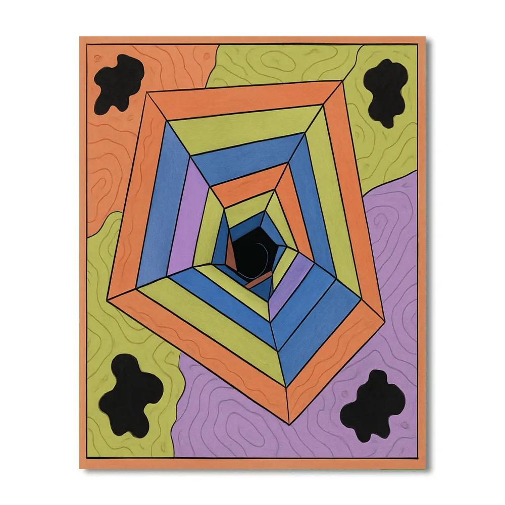 Abstract Crafted Gravity Well Cartography paint by number