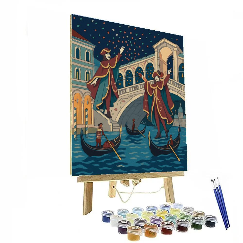 Carnival Moonlit Venice Canalscape Numbered painting kits