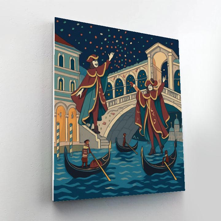 Carnival Moonlit Venice Canalscape Numbered painting kits