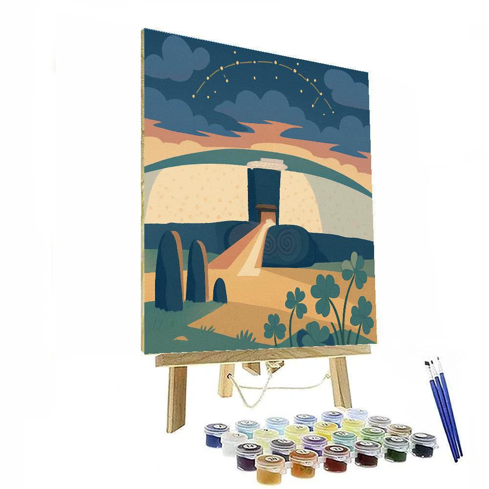 Ireland Crafted Newgrange Sky Spiral Number painting