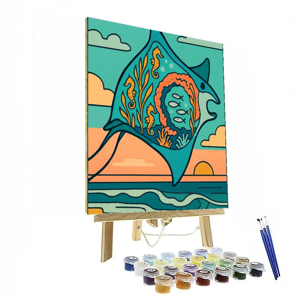 Kite Sailing With Ocean Interior painting number kit