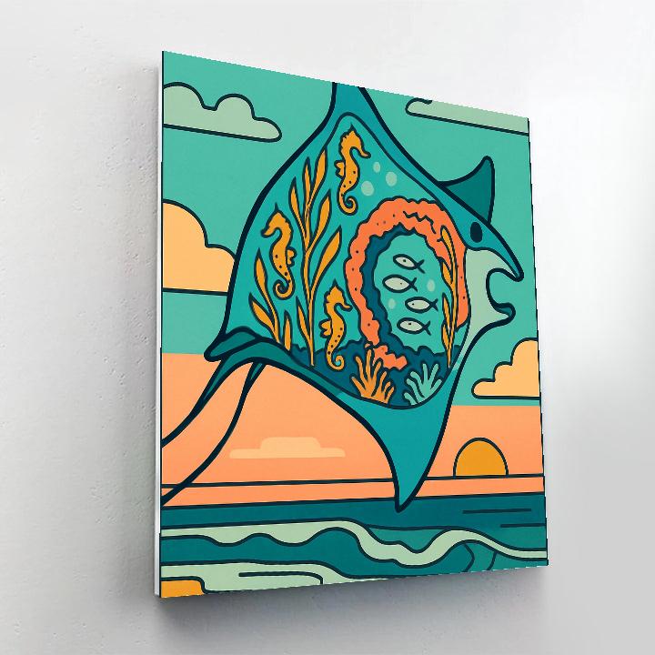 Kite Sailing With Ocean Interior painting number kit