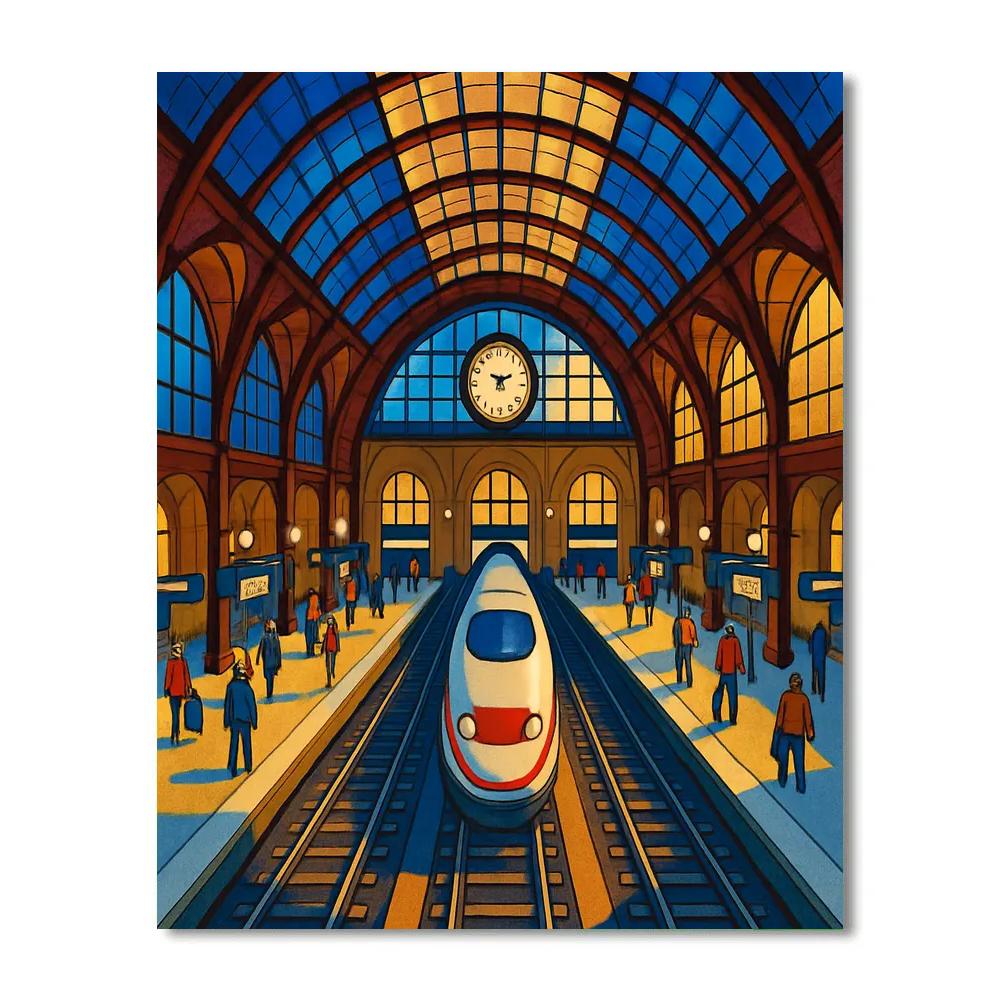 Stained Glass Canopy Above The Train Station Number painting