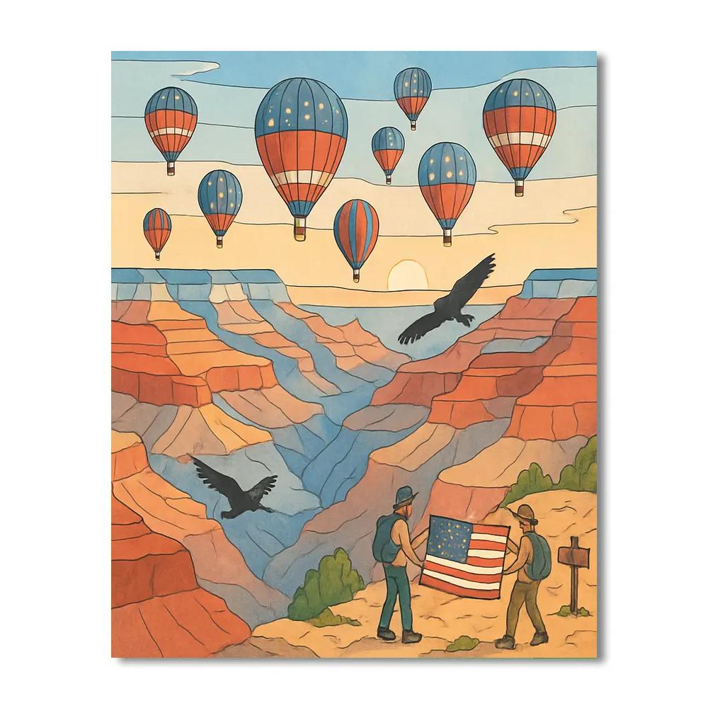 Cascade Of Lanterns Over Canyon USA paint by numbers