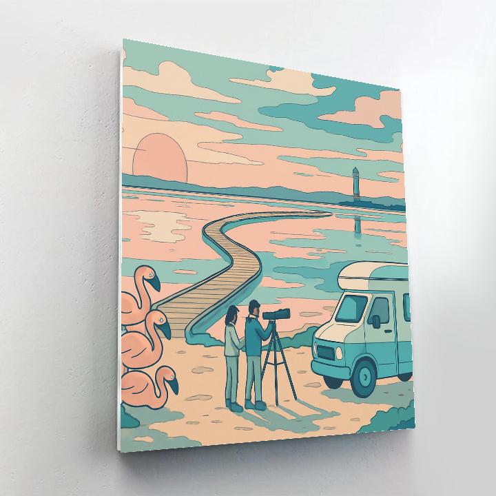 Spain Inspired Salt Flats Stargazer Caravan Numbered painting kits